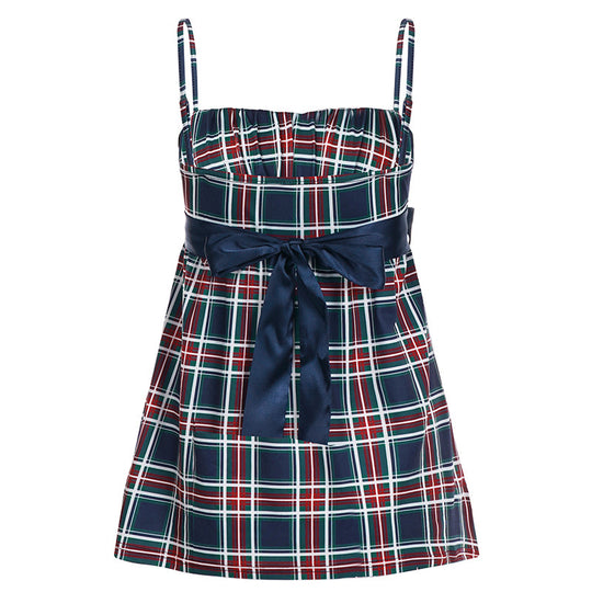 Damen sommerliches Trägerkleid mit eleganter Schleifenverzierung R&B