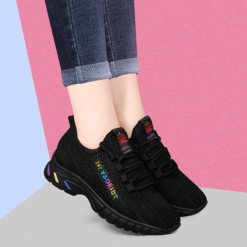 Damen Sportliche Freizeitschuhe mit elastischem Schnürsystem und atmungsaktiver Oberflächenstruktur R&B
