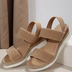 Damen Wedge-Sandalen mit elastischen Riemen und rutschfester Sohle R&B