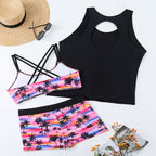Damen Sport-Badeanzug mit modernem Oberteil und Shorts