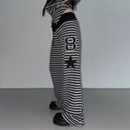 Damen Freizeithose mit gestreiftem Muster und praktischen Seitentaschen R&B