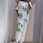 Damen lässiger Oversized Sweater und Jogginghose-Set R&B