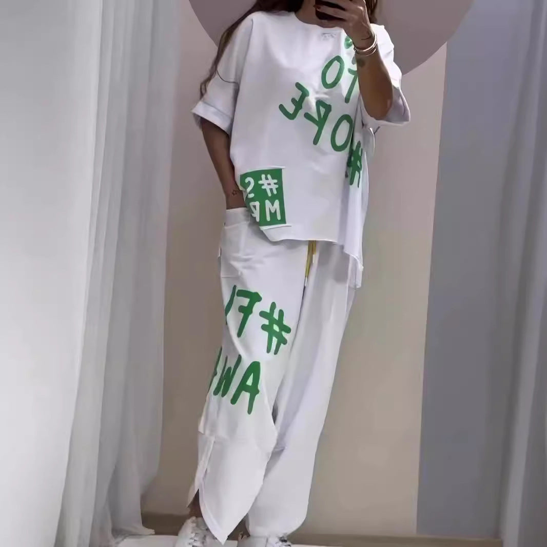 Damen lässiger Oversized Sweater und Jogginghose-Set R&B