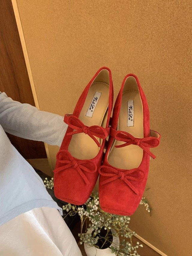 Damen elegante Ballerinas mit modischem Schleifenakzent und bequemer Sohle R&B