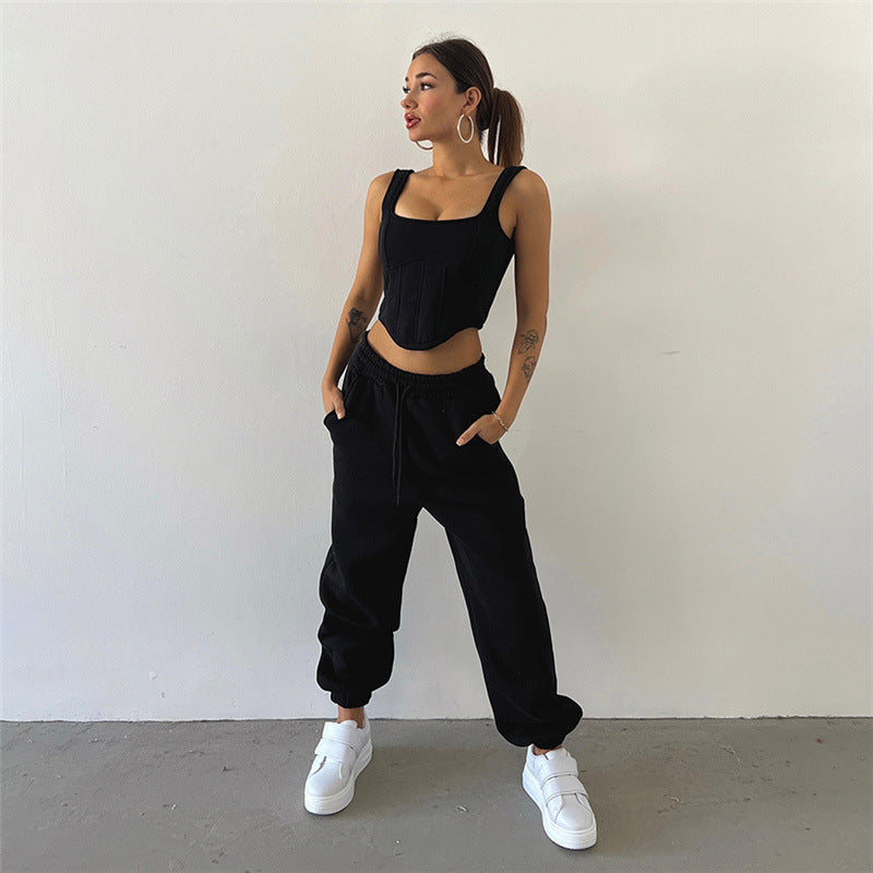 Damen Crop-Top mit integriertem Waist Trainer R&B