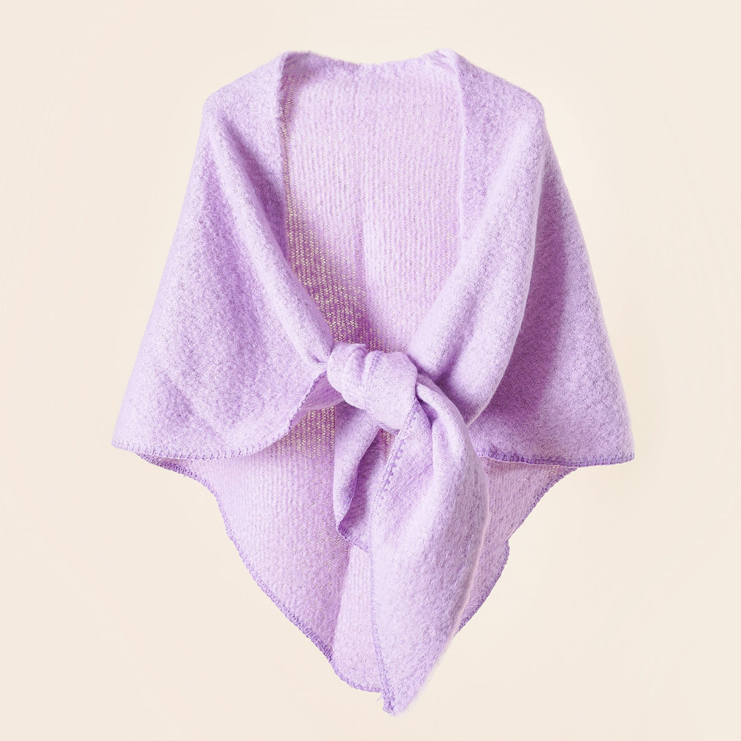 Damen Kuscheliger Wickelponcho mit Modernen Fransen und Elegantem Design R&B