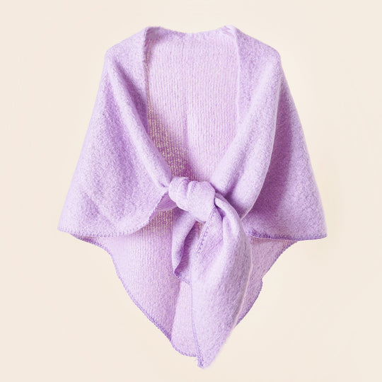 Damen Kuscheliger Wickelponcho mit Modernen Fransen und Elegantem Design R&B