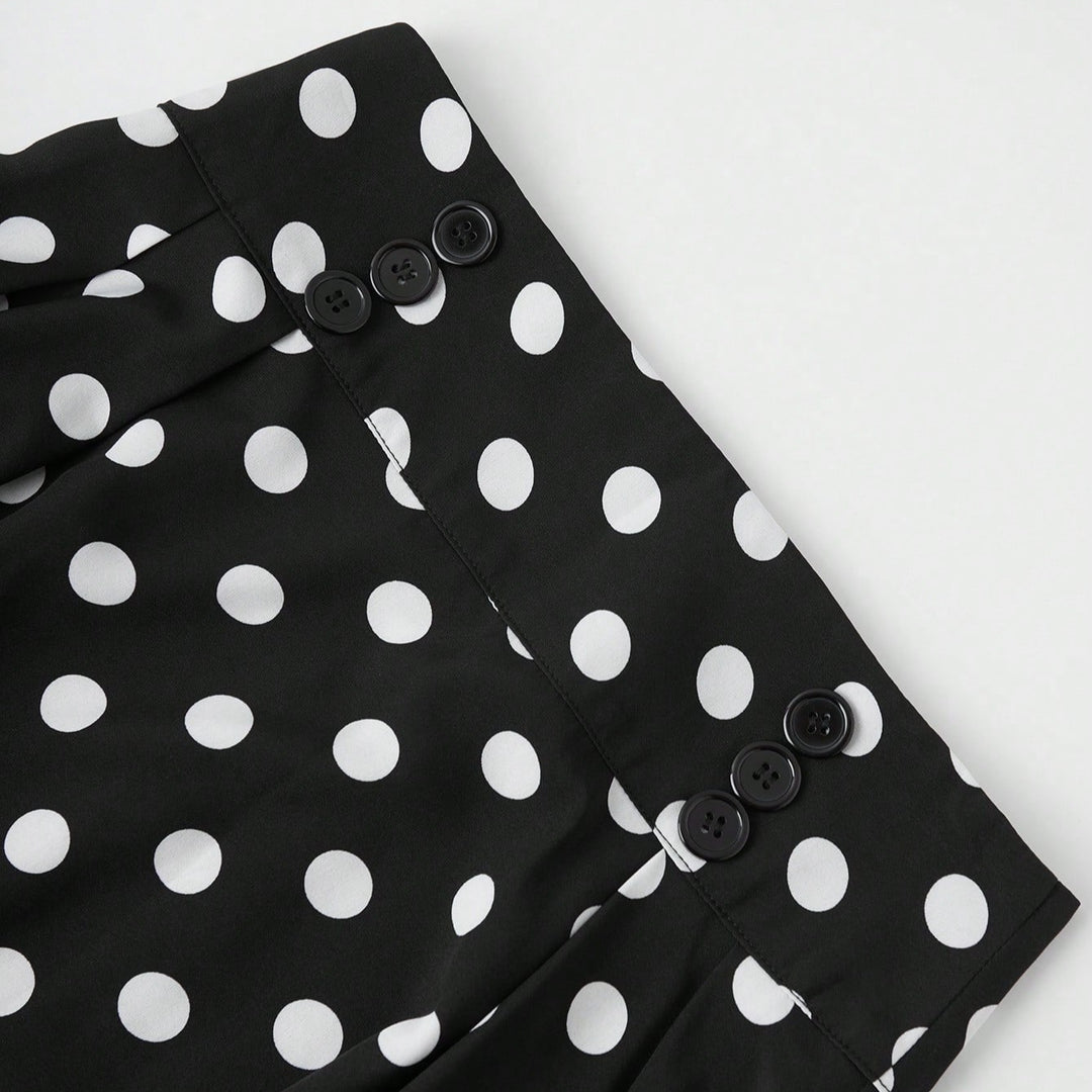 Damen Eleganter Midirock mit Polka Dots R&B