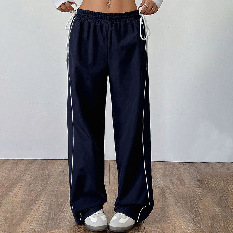 Damen Weite Freizeithose mit elastischem Bund und seitlichen Taschen EB