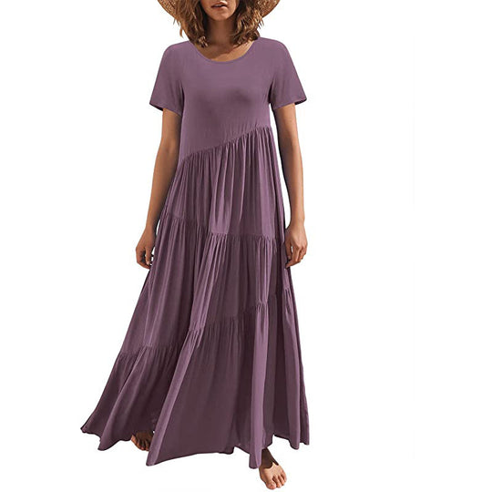 Damen Maxikleid mit lässiger Passform und fließendem Saum R&B