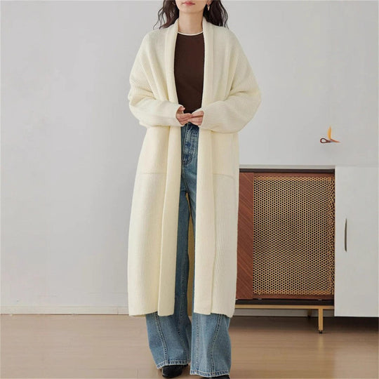 Damen Grob gestrickter Cardigan mit offenen Seiten und praktischen Taschen R&B