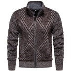 Herren sportliche Strickjacke mit modernem Zopfmuster R&B