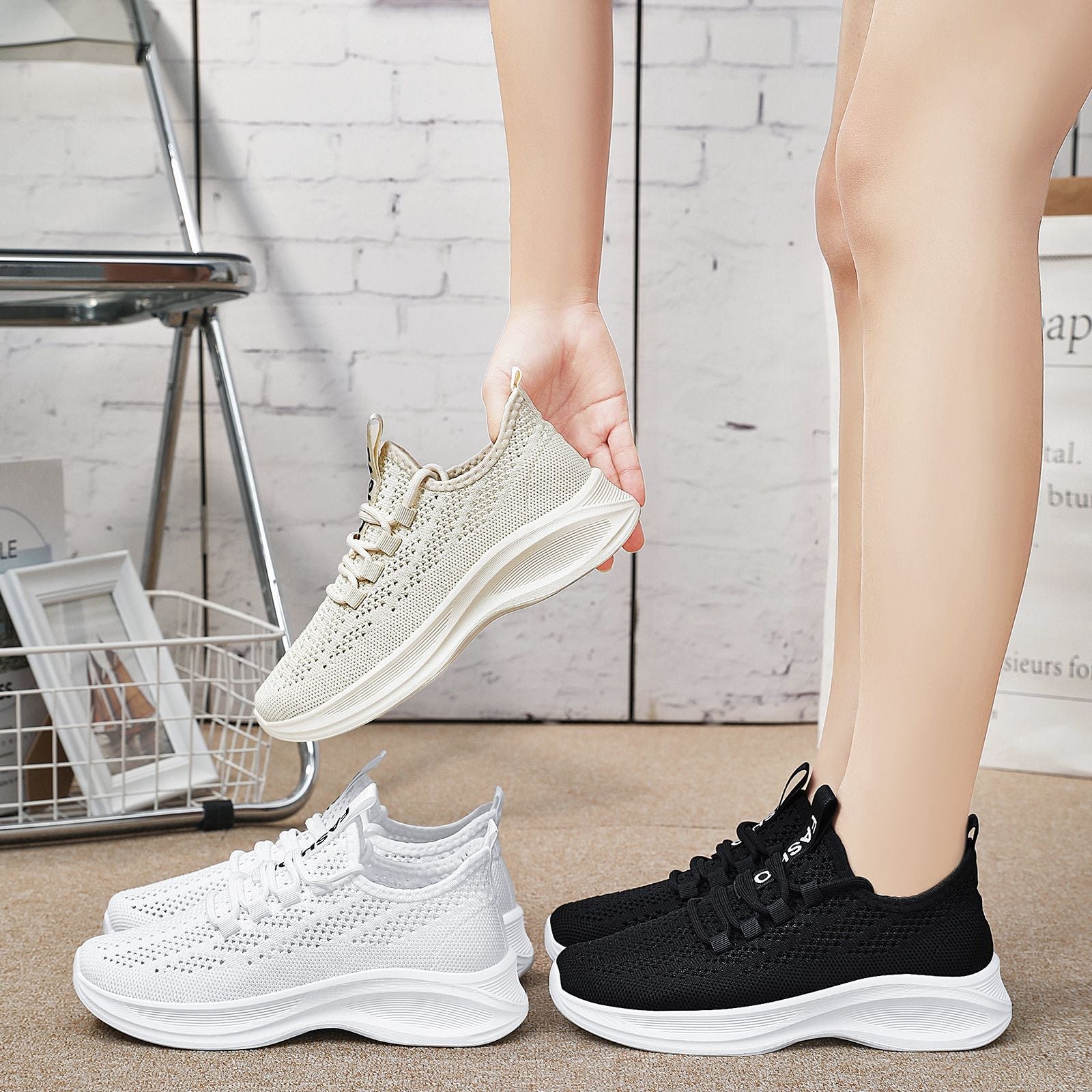Damen Leichte und Atmungsaktive Freizeitschuhe mit flexiblem Obermaterial R&B