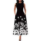 Damen Maxikleid mit floralem Muster und praktischen Seitentaschen R&B