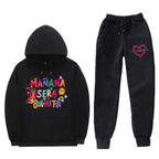 Damen Sweatshirt- und Jogginghose-Set mit buntem Aufdruck