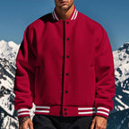 Herren nan stylische College-Varistyjacke mit geripptem Kragen, elastischen Bündchen und wärmender Thermowattierung R&B
