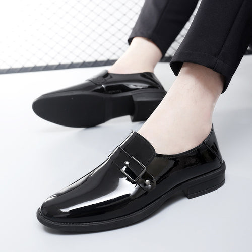 Herren eleganter Leder Slipper mit dekorativem Riemen R&B