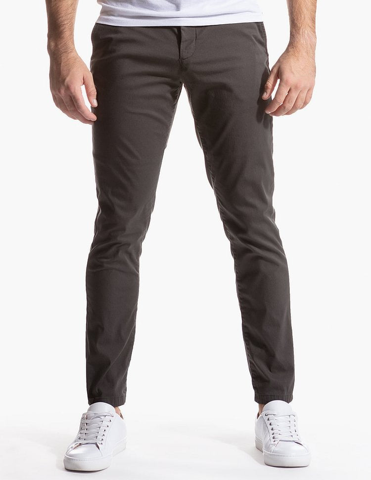 Herren elegante Chinohose mit elastischem Bund und schmalem Schnitt R&B