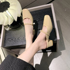 Damen elegante und bequeme Mules mit Blockabsatz