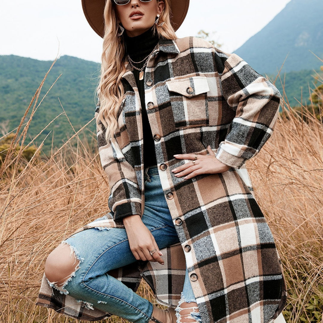 Damen Flanellhemd-Kleid mit Karomuster R&B