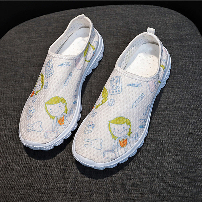 Damen Slip-On Freizeitschuhe mit farbenfrohem Design und atmungsaktiver Oberseite R&B
