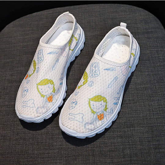 Damen Slip-On Freizeitschuhe mit farbenfrohem Design und atmungsaktiver Oberseite R&B