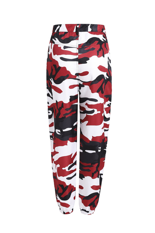 Damen Cargohose im modernen Camouflage-Design mit praktischen Taschen und elastischem Bund R&B