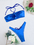 Damen Rüschen-Bikini mit Kreuzträgern