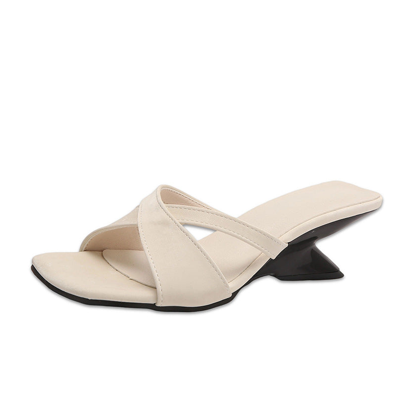Damen elegante Sling-Sandaletten mit modischem X-Design R&B
