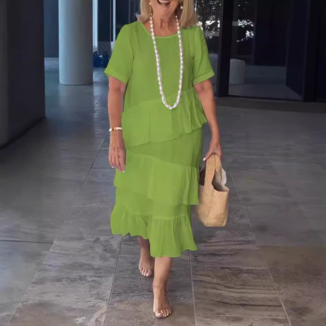 Damen sommerliches Freizeitkleid mit schwingendem Saum R&B