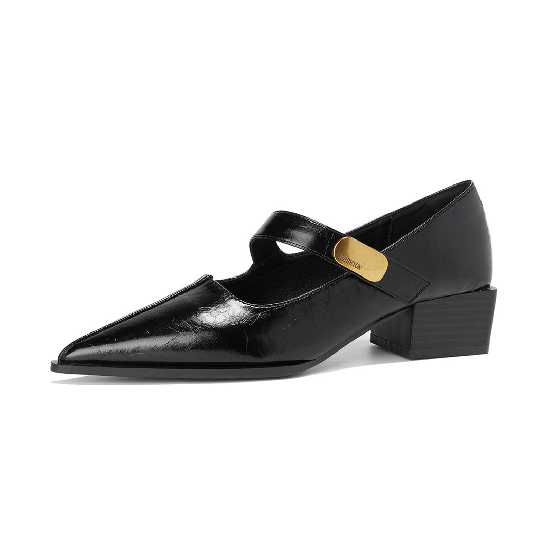 Damen elegante Pumps mit schickem Riemendesign und stabiler Blockabsatz R&B