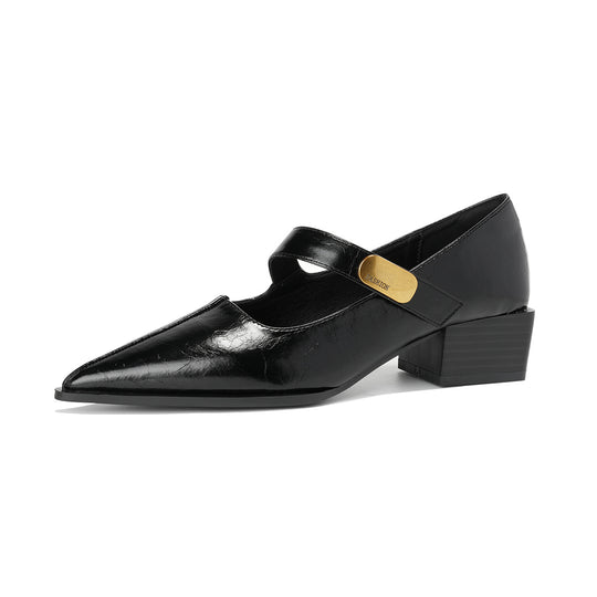 Damen elegante Pumps mit schickem Riemendesign und stabiler Blockabsatz R&B