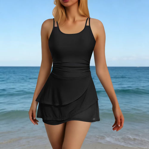 Damen Strandkleid mit voluminösem Wickeldetail R&B