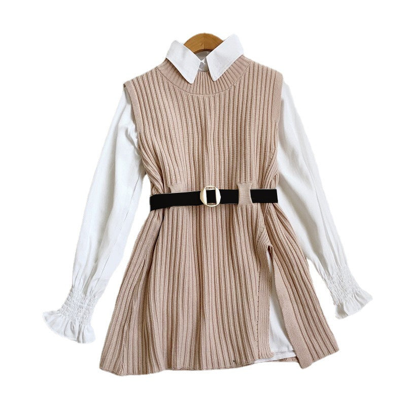 Damen Strickkleid mit Gürtel R&B