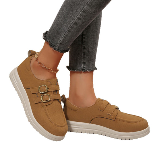 Damen modische Sneakers mit Doppelschnallen R&B