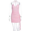 Damen Sexy Wickelkleid mit Rüschendetails und verstellbarem Träger R&B