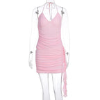 Damen Sexy Wickelkleid mit Rüschendetails und verstellbarem Träger R&B
