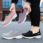 Damen nan nahtloser Strick-Slip-On Walking-Sneaker mit ergonomischer Memory-Fußbett-Einlage R&B