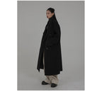 R&B | eine makellose essentielle schwarze Trenchcoat - klassische gerade Trenchcoat für Damen