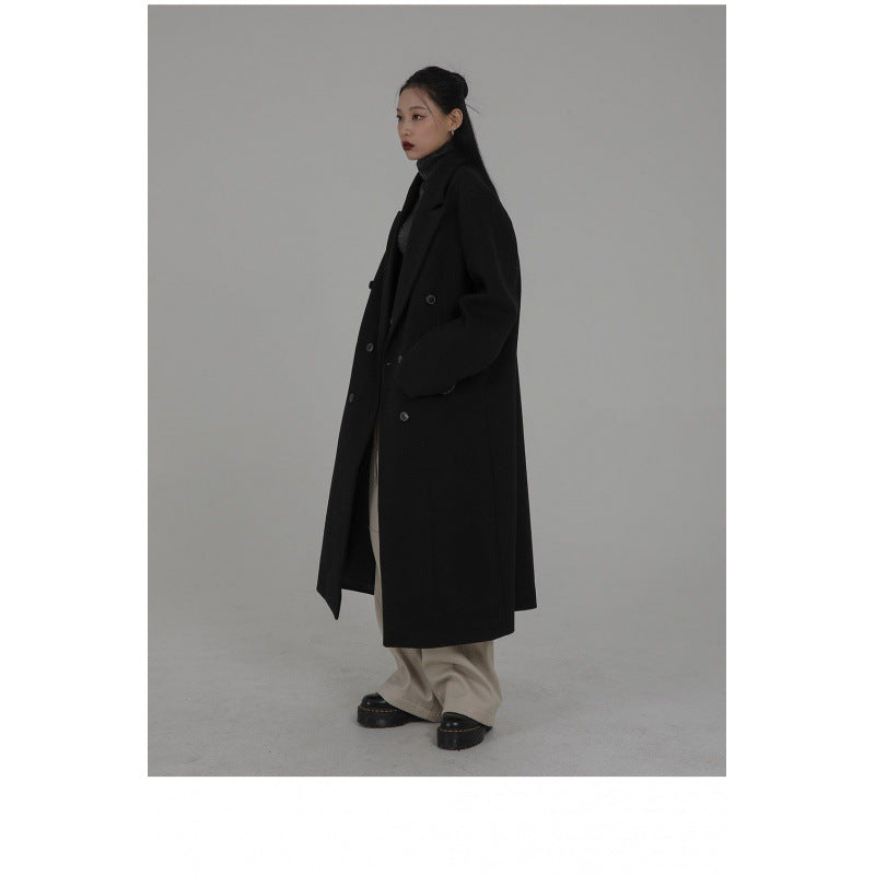 R&B | eine makellose essentielle schwarze Trenchcoat - klassische gerade Trenchcoat für Damen