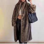 Damen Oversize Kunstpelzmantel R&B