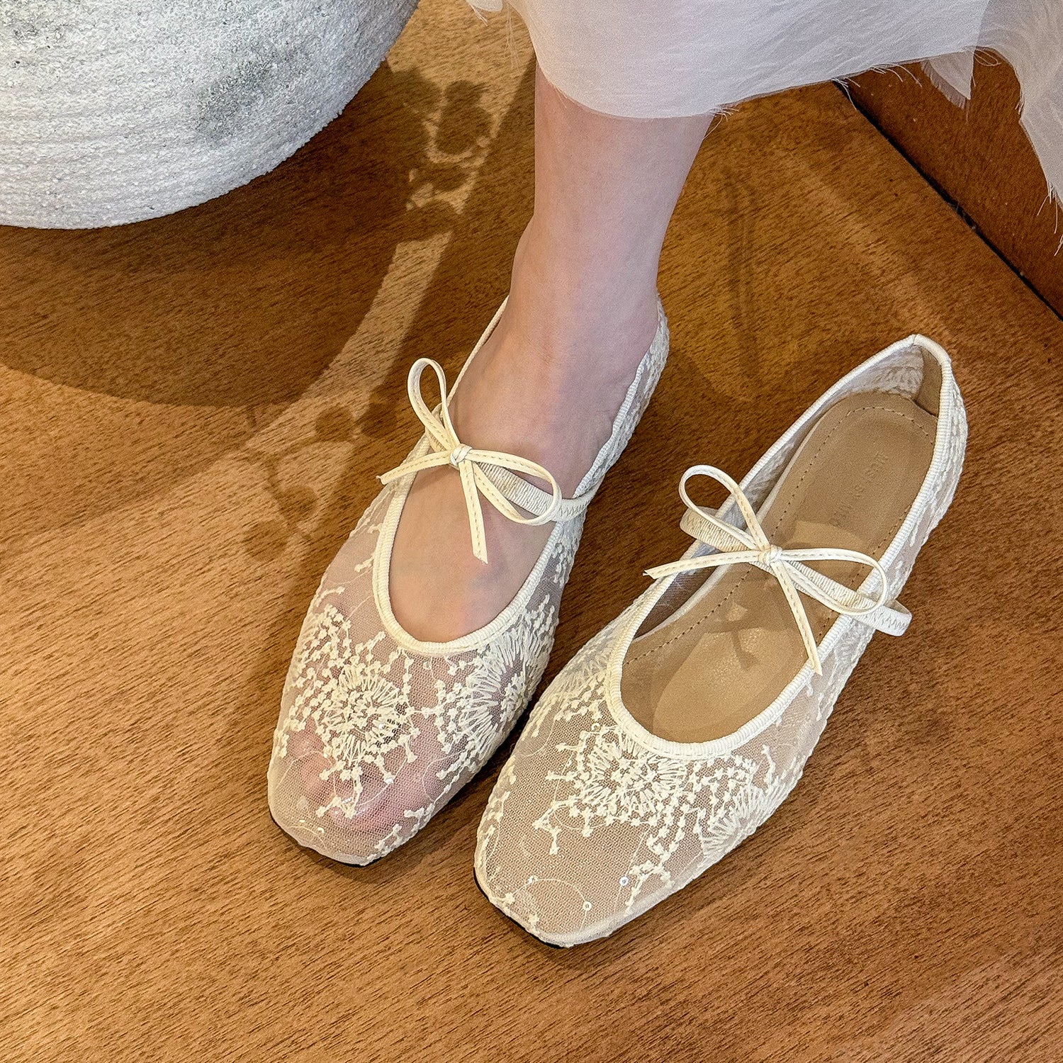 Damen elegante Ballerinas mit verspieltem Schleifendesign R&B