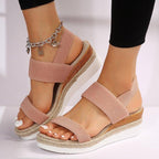 Damen Wedge-Sandalen mit verstellbaren Riemen und komfortablem Fußbett R&B