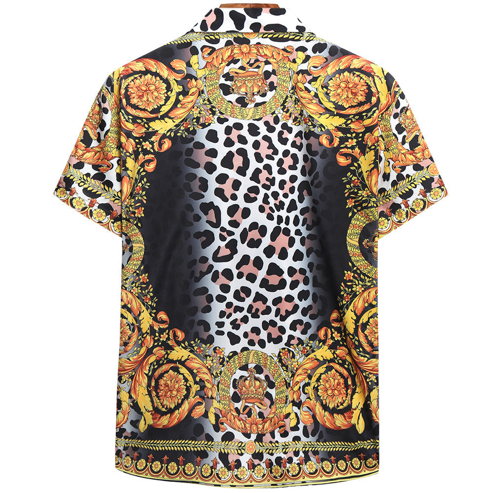 Herren Kurzarmhemd mit extravagantem Druck und luxuriösem Design