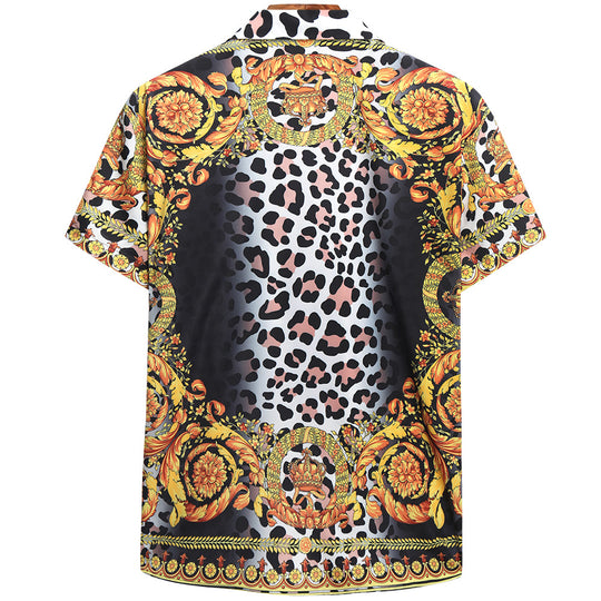 Herren Kurzarmhemd mit extravagantem Druck und luxuriösem Design R&B