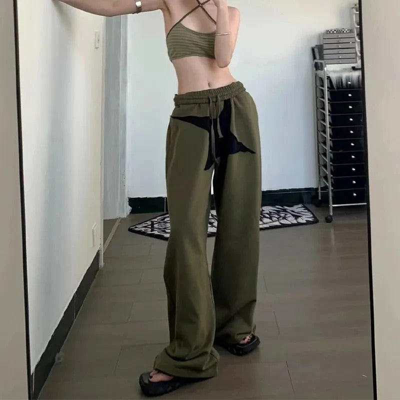 Damen Bequeme und lässige weite Jogginghose mit elastischem Bund und praktischen Taschen R&B