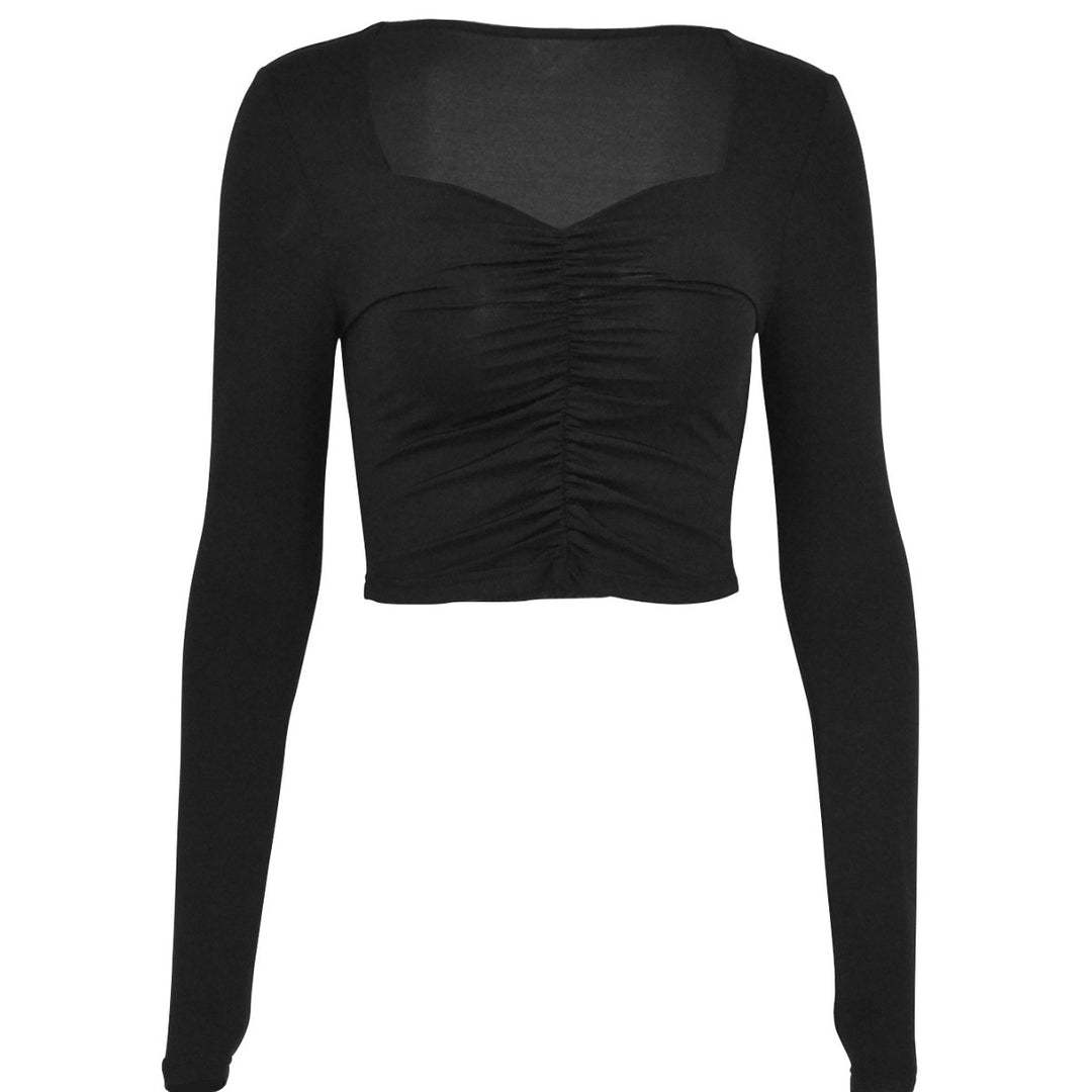 Damen Crop-Top mit raffinierten Raffungseffekten R&B