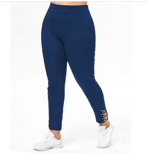 Damen Sportliche Leggings mit Schnürdetails R&B