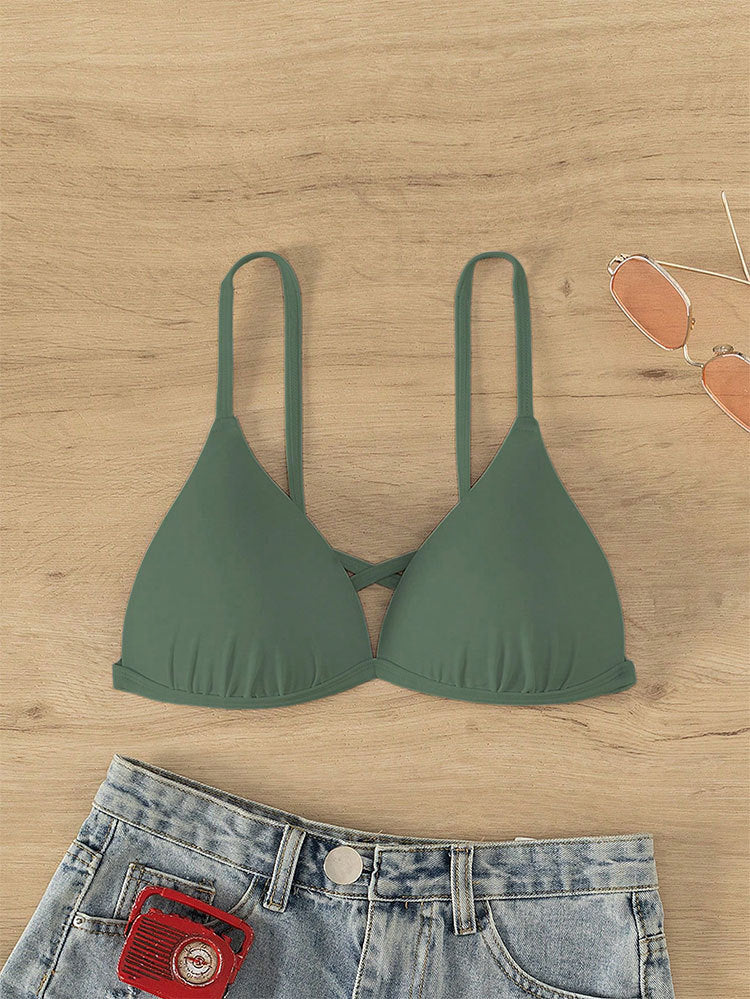 Damen Triangel-Bikinioberteil mit verstellbaren Riemen