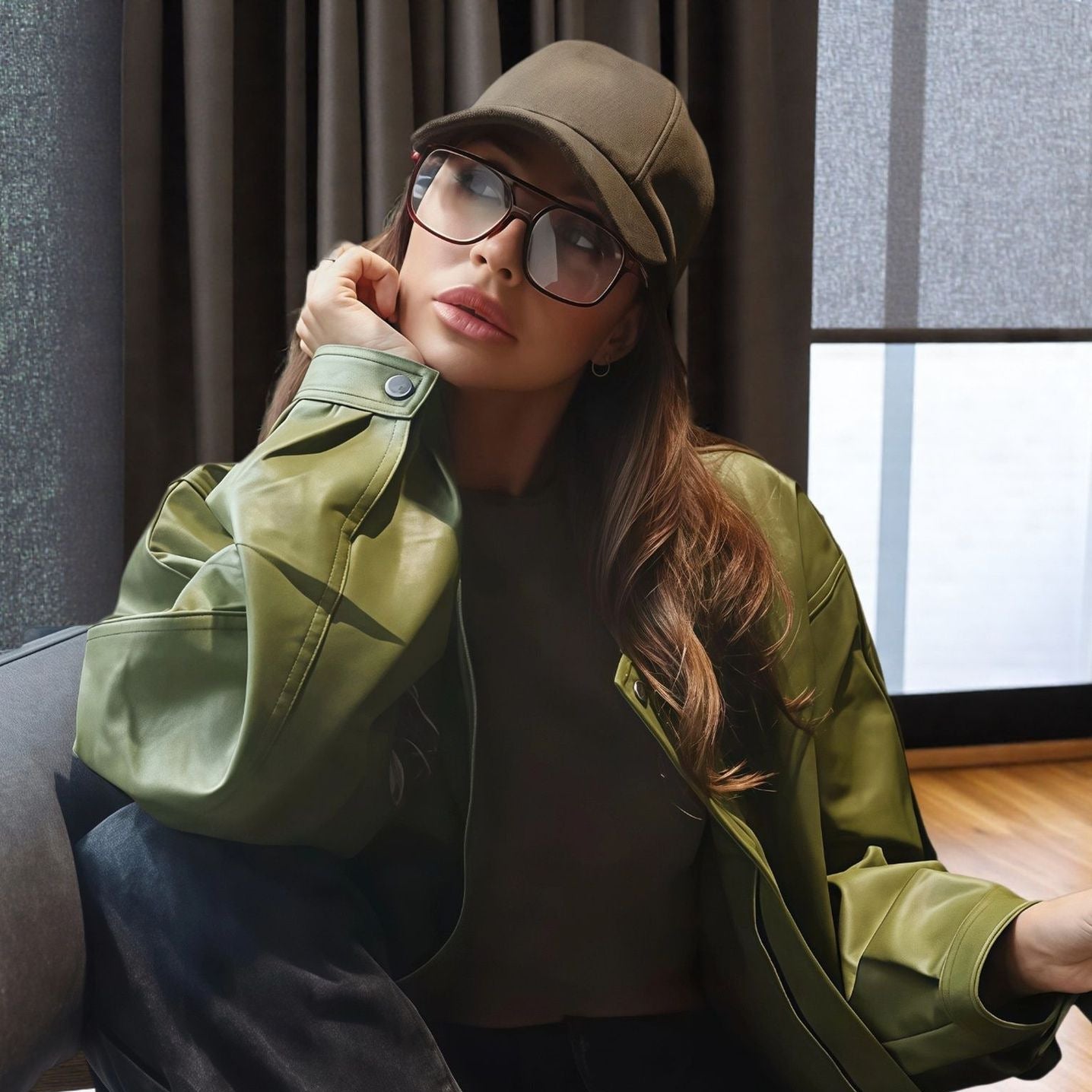 Damen Trendige Oversized-Jacke mit lässigem Schnitt und voluminösen Ärmeln R&B